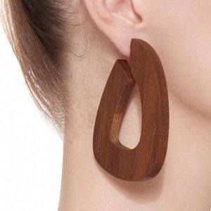 Sophie Monet earrings, Bell Hoop in dark wood